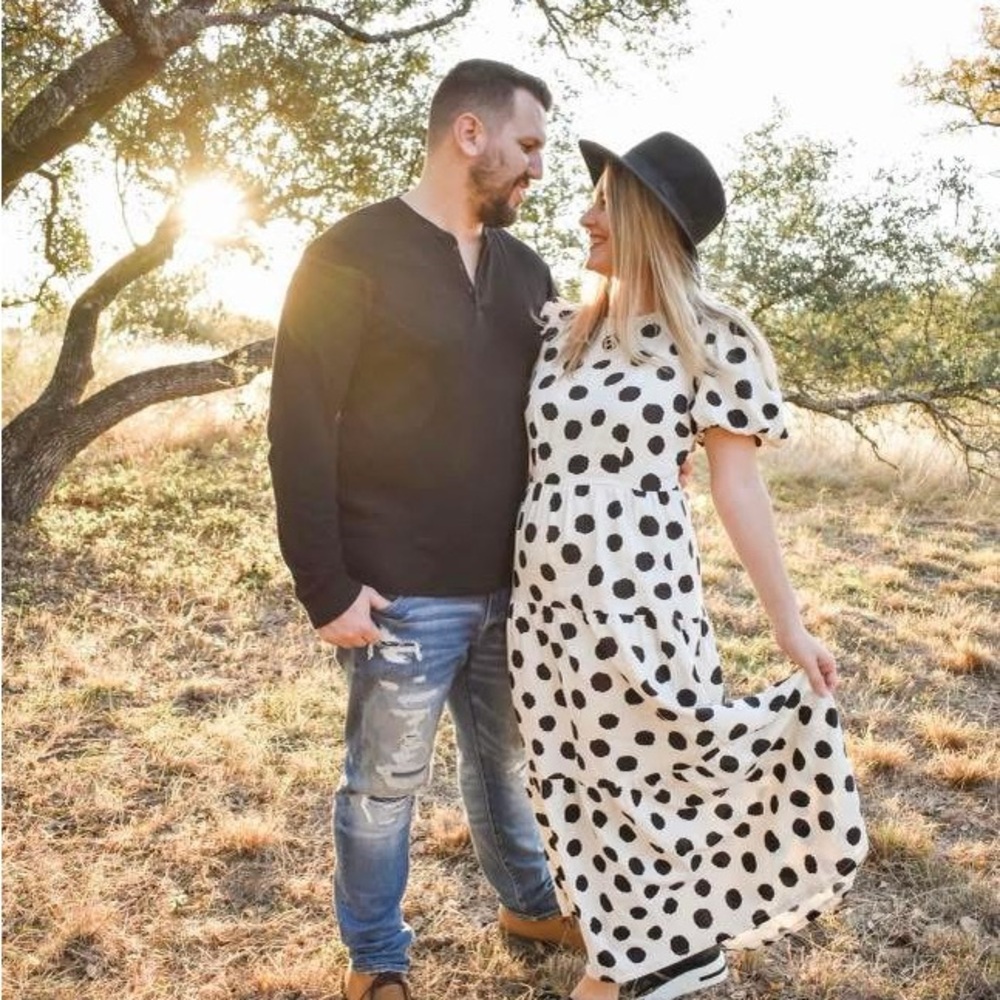 Chic Black and White Polka Dot Dress